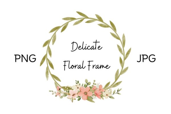 Delicate Floral Frame Greenery Design