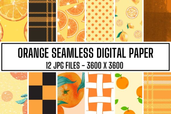 Orange Seamless Digital Paper