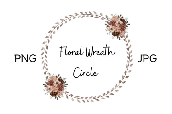 Floral Wreath Circle Frame