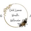 Gold Leaves Wreath Watercolor Frame