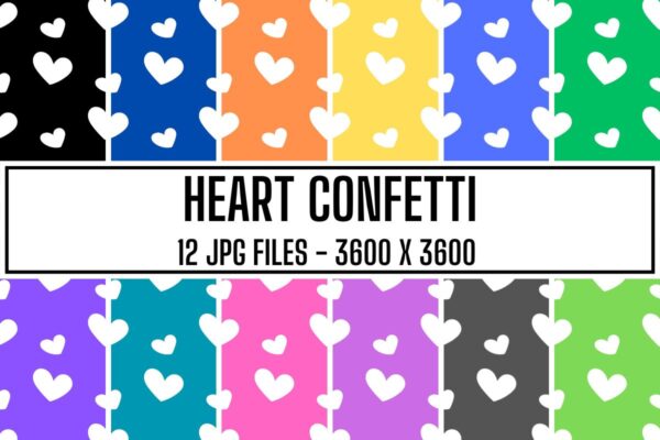 Heart Confetti Seamless Patterns
