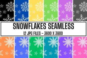 Snowflakes Seamless Patterns