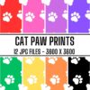 Cat Paw Prints Digital Paper