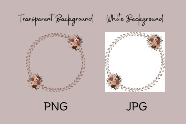 Floral Wreath Circle Frame
