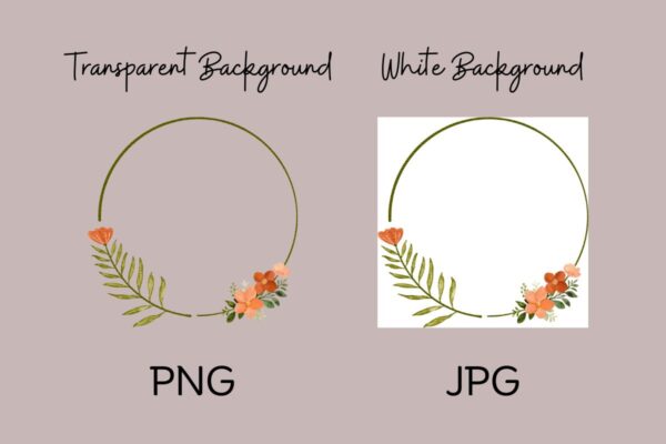 Circle Floral Frame Watercolor
