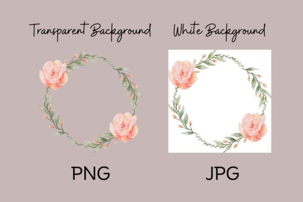Floral Wreath Watercolor Frame