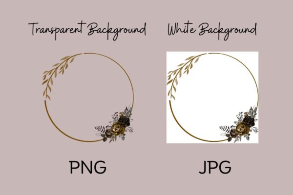 Gold Leaves Wreath Watercolor Frame
