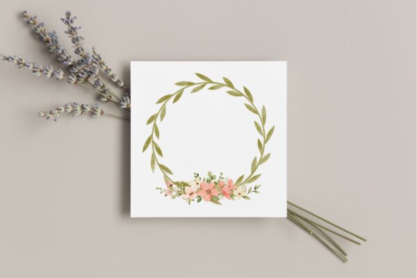 Delicate Floral Frame Greenery Design