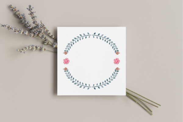 Greenery Wreath Frame Watercolor
