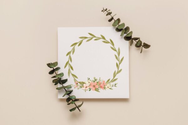 Delicate Floral Frame Greenery Design
