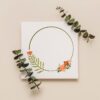 Circle Floral Frame Watercolor
