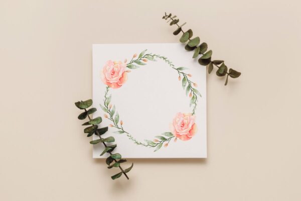 Floral Wreath Watercolor Frame