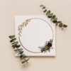 Gold Leaves Wreath Watercolor Frame