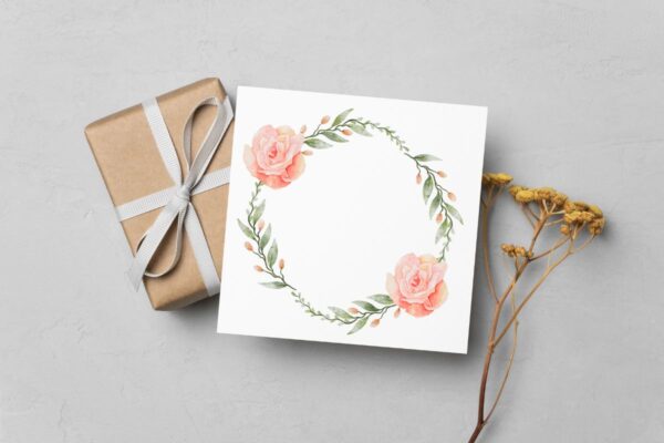 Floral Wreath Watercolor Frame