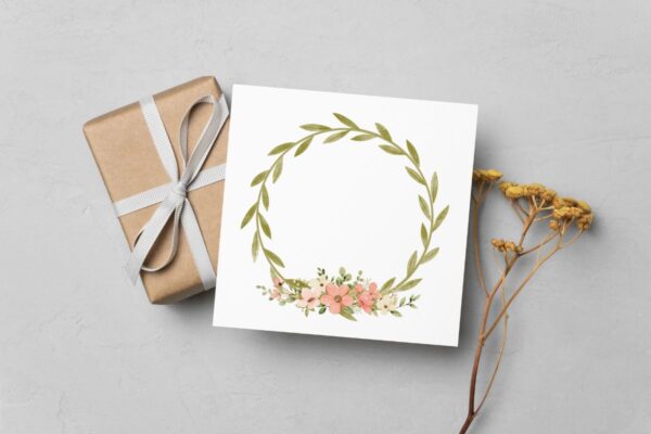 Delicate Floral Frame Greenery Design