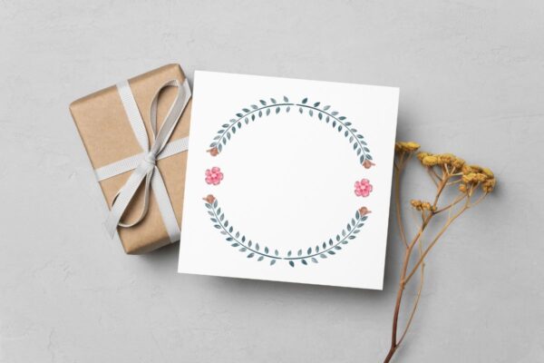 Greenery Wreath Frame Watercolor