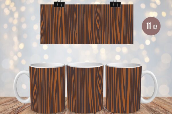 Brown Wood Tumbler & Mug Wraps