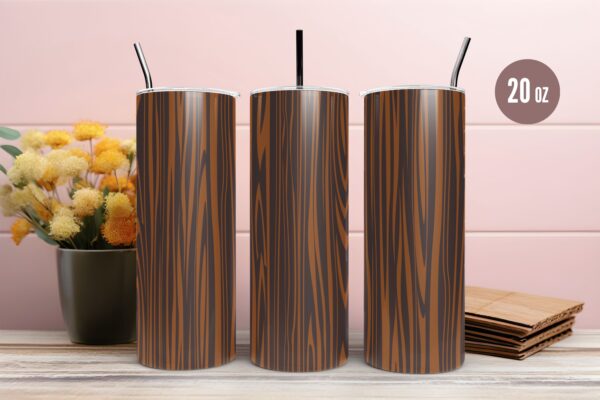 Brown Wood Tumbler & Mug Wraps