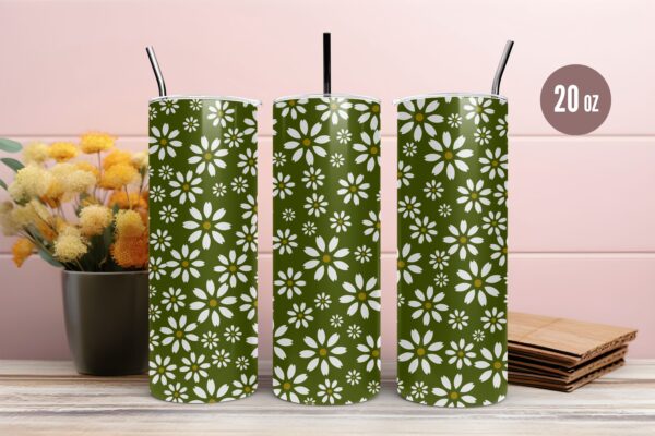 Daisy Flower Tumbler & Mug Wraps