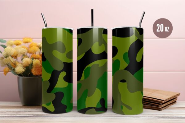 Green Camo Army Tumbler & Mug Wraps