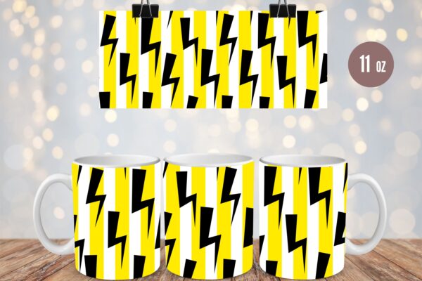Lightning Bolt Yellow Stripe Tumbler & Mug Wraps
