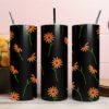 Orange Daisy Flower Tumbler & Mug Wraps