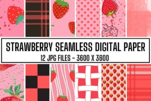 Strawberry Seamless Digital Paper