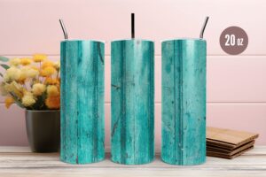 Turqouise Wooden Tumbler & Mug Wraps