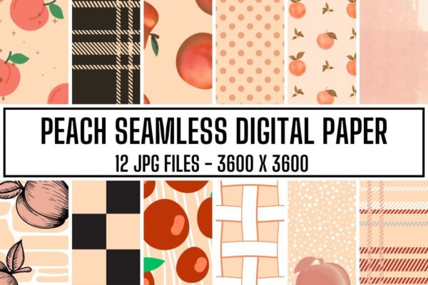 Peach Seamless Digital Paper