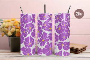 Violet Flower Tumbler & Mug Wraps