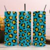 Yellow Teal Leopard Skin Tumbler & Mug Wraps
